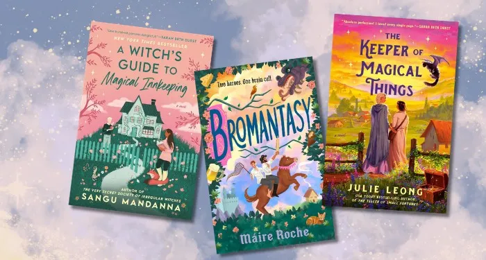 a collage of cozy fantasy romance book covers